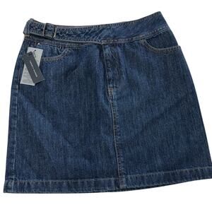 Tommy Hilfiger Skirt Womens 4 Blue Denim High Rise Belted Mini Western‎ Cowgirl